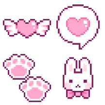 핑크빛 픽셀 스티커 모음