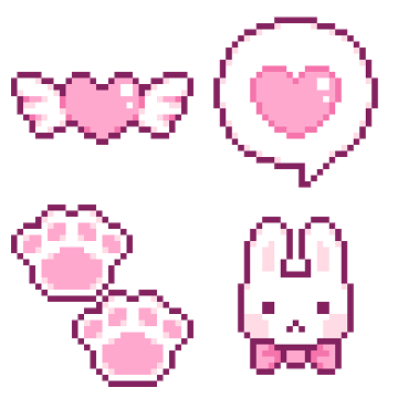 핑크빛 픽셀 스티커 모음