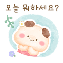 토리몽의 유용한 인사말 꽃그림 스티커