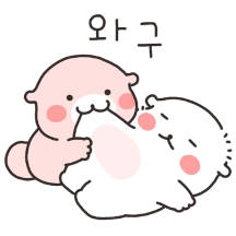 뒹굴뒹굴 수달커플 (수콩 ver.)