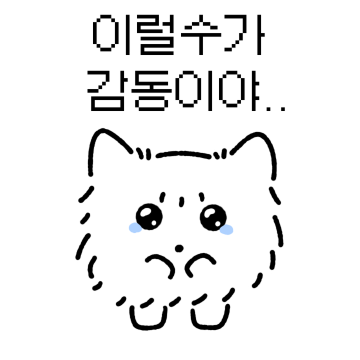 감동받는 고양이 동냥이..