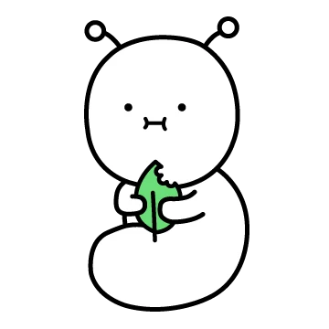귀여운 애벌레 꼬물이에오