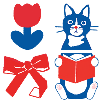 파랑빨강 조그만 스티커